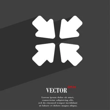 Turn to full screen  icon symbol Flat modern web design with long shadow and  Stock Illustration