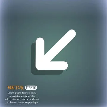 Turn to full screen icon symbol on the blue-green abstract background with sh 스톡 일러스트