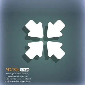 Turn to full screen  icon symbol on the blue-green abstract background with s Stock Illustration