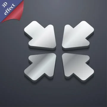Turn to full screen icon symbol. 3D style. Trendy, modern design with space for Illustrazione stock