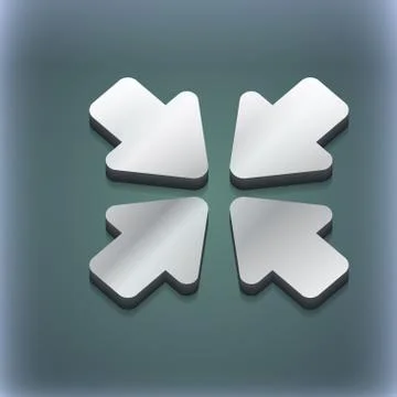 Turn to full screen icon symbol. 3D style. Trendy, modern design with space for Illustrazione stock