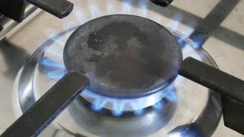 Turn on the gas of the kitchen Stock Footage