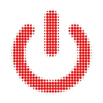 Turn Off Halftone Dotted Icon Stock Illustration