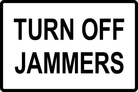 Turn off jammers sign. Stock Illustration