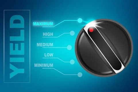 Turn the knob to max for yield level Stock Illustration