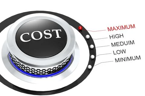 Turn the knob to maximum for cost level Stock Illustration