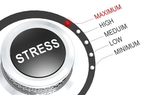 Turn the knob to maximum for stress level Stock Illustration