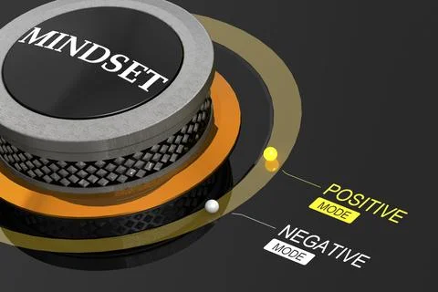 Turn the knob to positive mode mindset Stock Illustration