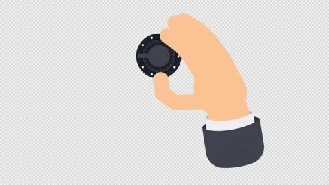 Turn the knob of the regulator. Hand animation controls the volume level Stock Footage 257672934