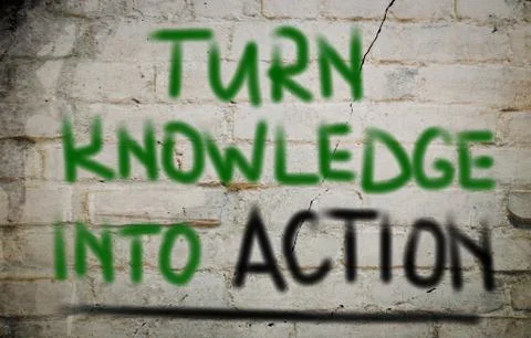 Turn knowledge into action concept Illustrazione stock