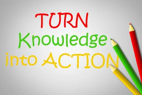 Turn knowledge into action concept Stock Illustration