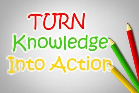 Turn knowledge into action concept Stock Illustration