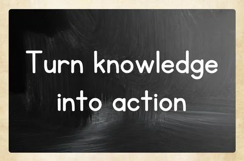 Turn knowledge into action concept Stock Photos