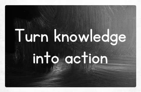 Turn knowledge into action concept Stock Photos