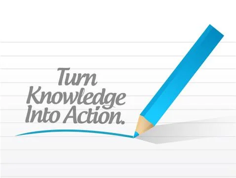 Turn knowledge into action message illustration Illustrazione stock