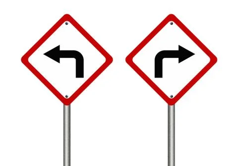 Turn left and right traffic sign Stock-Illustration