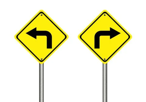 Turn left and right traffic sign Stock-Illustration
