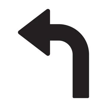 Turn left arrow icon vector for your web site design, logo, app, UI. illustra Stock Illustration
