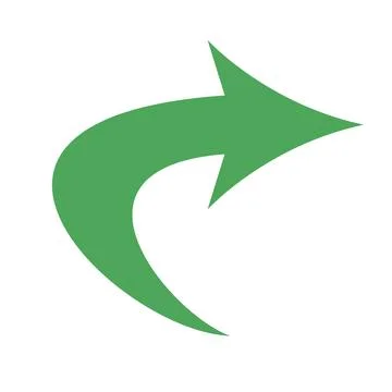 Turn Left flat icon. Vector green sign. Stock Illustration