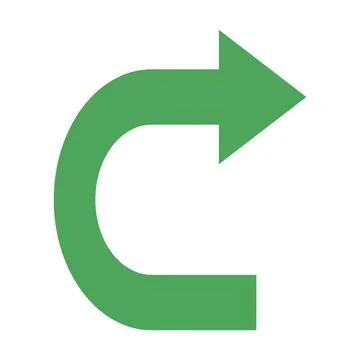 Turn Left flat icon. Vector green sign. Stock Illustration