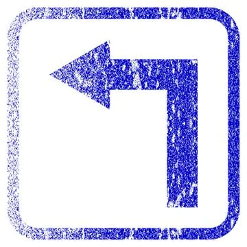 Turn Left Framed Textured Icon Stock Illustration