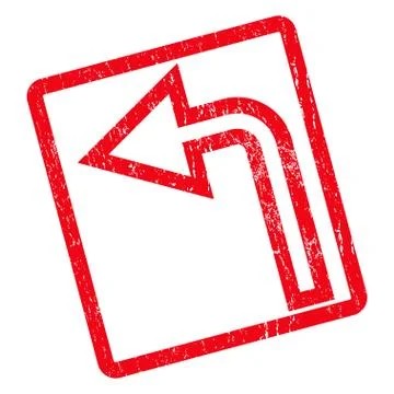 Turn Left Icon Rubber Stamp 스톡 일러스트