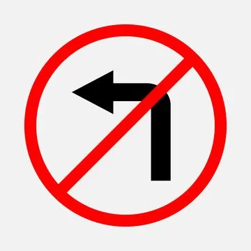 Turn Left Prohibited Stock Illustration