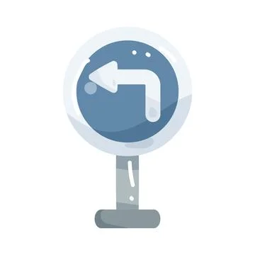 Turn left road sign Stock Illustration