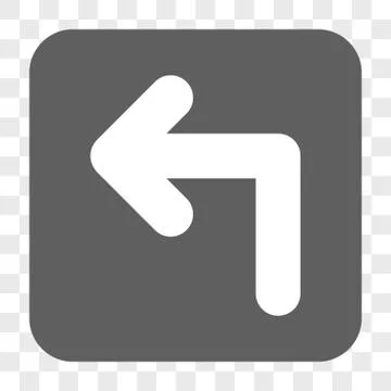 Turn Left Rounded Square Button Stock Illustration