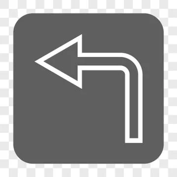 Turn Left Rounded Square Button Stock Illustration
