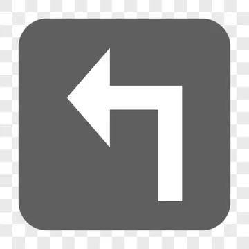 Turn Left Rounded Square Button Stock Illustration