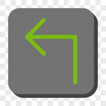 Turn Left Rounded Square Button Stock Illustration