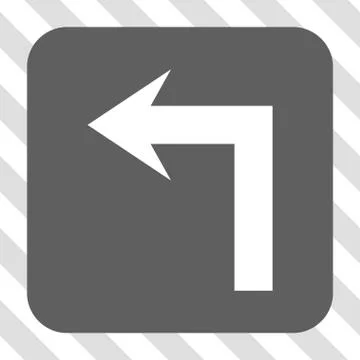 Turn Left Rounded Square Button Stock Illustration