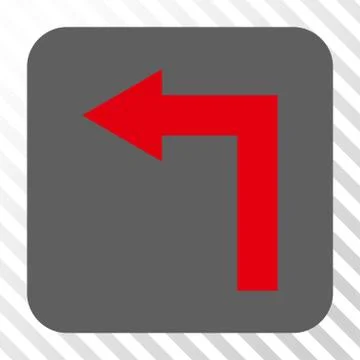 Turn Left Rounded Square Button Stock Illustration