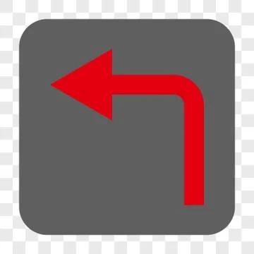 Turn Left Rounded Square Button Stock Illustration
