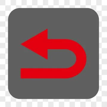 Turn Left Rounded Square Button Stock Illustration