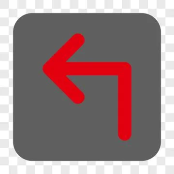Turn Left Rounded Square Button Stock Illustration