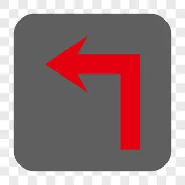 Turn Left Rounded Square Button Stock Illustration