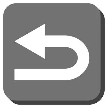 Turn Left Rounded Square Vector Icon Stock Illustration