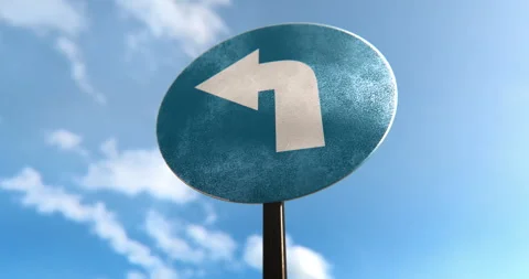Turn Left Sign in a 3D animation Stock Footage 251128219