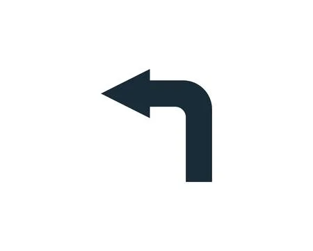Turn Left Sign Icon Vector Logo Template Illustration Design Stock Illustration