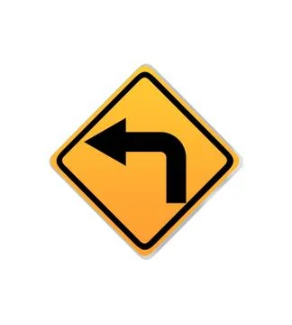 Turn left sign Stock Illustration