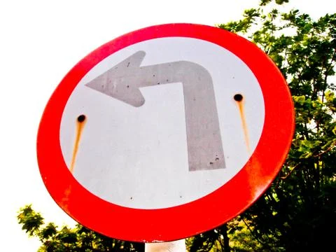 Turn left sign Stock Photos