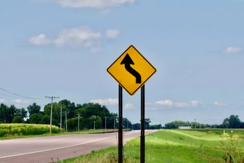 Turn to the Left Sign Foto stock