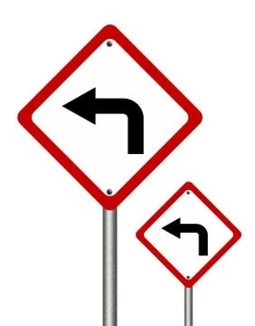 Turn left  traffic sign イラスト素材