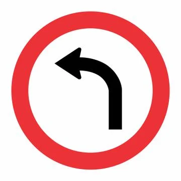 Turn left traffic sign Stock Illustration