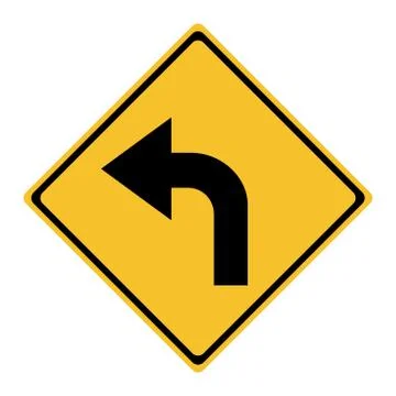 Turn left traffic sign vector illustration - Traffic road sign Stock Illustration