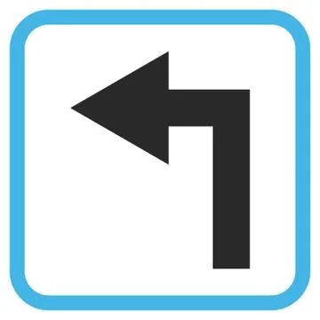 Turn Left Vector Icon In a Frame Stock Illustration