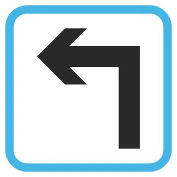 Turn Left Vector Icon In a Frame Stock Illustration