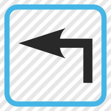 Turn Left Vector Icon In a Frame Stock Illustration
